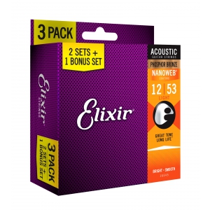 Elixir 16545 Phosphor Bronze Custom Light NW potrjny komplet strun do gitary akustycznej 12-53