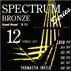 Thomastik (669157) struny do gitary akustycznej Spectrum Bronze - SB 210 - 12-strunowy. Extra Light .010-.050