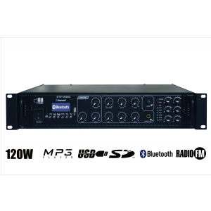 RH Sound ST-2120BC+FM+BT wzmacniacz radiowzowy100V, 120W, 6 stref, wbudowane radio + Bluetooth