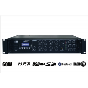 RH Sound ST-2060BC+FM+BT wzmacniacz radiowzowy100V, 60W, 6 stref, MP3, FM, Bluetooth