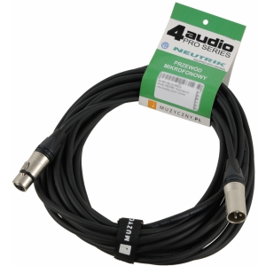 4Audio MIC PRO 12m przew�d mikrofonowy XLR-F - XLR-M z opask�, Neutrik