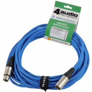 4Audio MIC PRO 15m Blue przew�d mikrofonowy XLR-F - XLR-M z opask� (niebieski) Neutrik