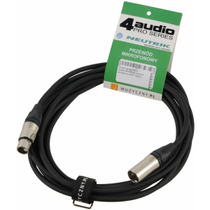 4Audio MIC PRO 7m przew�d mikrofonowy XLR-F - XLR-M z opask�, Neutrik