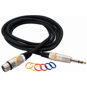 RockCable przewd mikrofonowy  - XLR (female) / TRS Plug (6.3 mm / 1/4), color coded - 2 m / 6.6 ft.