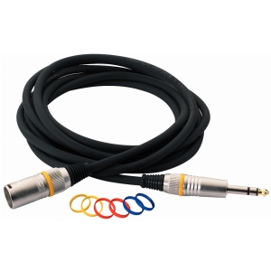 RockCable przewd mikrofonowy  - XLR (male) / TRS Plug (6.3 mm), color coded - 2 m / 6.6 ft.
