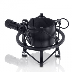 Adam Hall DSM45B uniwersalny uchwyt mikrofonowy antywibracyjny typu koszyk, 45-49 mm (czarny)