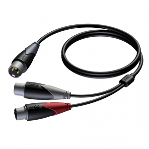 Procab CLA736/2  kabel  XLRm - 2x XLRf 2m