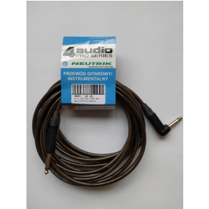 4Audio GT1075 4.5m przewód gitarowy Jack kątowy Jack czarne złącza