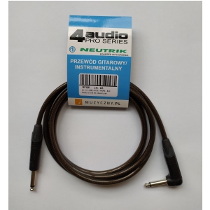 4Audio GT1075 2m przewód gitarowy Jack kątowy Jack czarne złącza