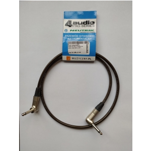 4Audio GT1075 30 cm przewód gitarowy 2x Jack kątowy, czarne złacza