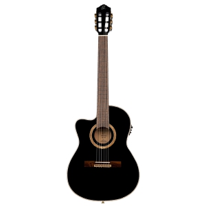 Ortega RCE138-T4BK-L gitara elektroklasyczna z pokrowcem, leworęczna