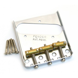 Fender 3-Saddle American Vintage Telecaster Bridge Assembly with Brass Saddles (Chrome) przecznik