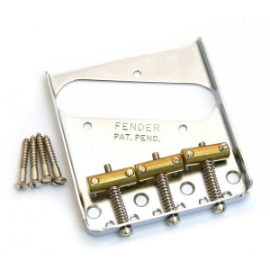 Fender 3-Saddle American Vintage Telecaster Bridge Assembly with Brass Saddles (Chrome) prze��cznik