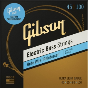 Gibson SBG-LSUL Long Scale Brite Wire Electric Bass Strings, 4-String, Roundwound struny basowe