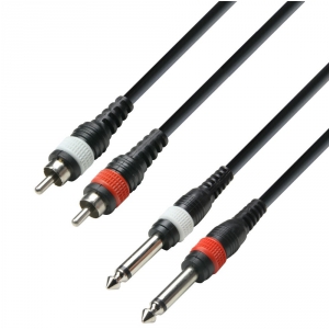 Adam Hall K3 TPC 0100M kabel 2 x RCA / 2 x 6.3 mm Jack, 1 m