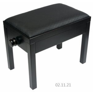 MStar Sonata �awa do pianina, kolor: czarny po�ysk, siedzisko czarna sk�ra ekologiczna