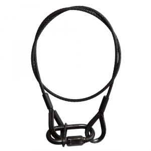 Adam Hall Accessories S 56 102 B - Czarna linka zabezpieczajca 5 mm z dwoma kauszami i zakrcanym karabiczykiem, 1 m