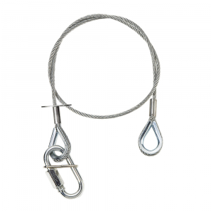 Adam Hall Accessories S 37060 P - Linka bezpieczestwa srebrna 3 mm, 0,6 m, naparstek po obu stronach, do 5 kg, srebrna