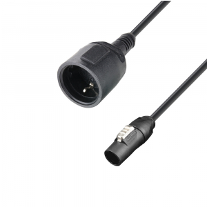 Adam Hall Cables 8101 KF 0150 T CON - 1.5 m przed�u�acz z gumow� os�on� Gniazdo CEE 7/7 do PowerCon True One 3 x 1,5mm2