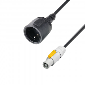 Adam Hall Cables 8101 KF 0150 PCON - 1.5 m przed�u�acz z gumow� os�on� Gniazdo CEE 7/7 do �e�skiego PowerCon, 3 x 1,5mm2