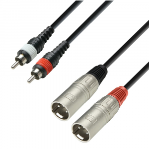 Adam Hall Cables K3 TMC 0600 - kabel 2xRCA / 2xXLRm, 6 m