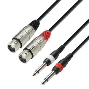 Adam Hall Cables K3 TFP 0600 - kabel 2xTS / 2xXLR, 6 m