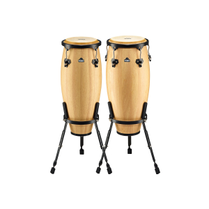 Nino 910NT Wood Conga SET 9″+10″ Natural INCL. STAND