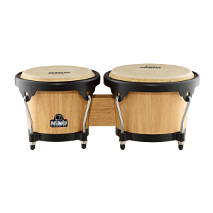 Nino 3NT-BK Wood Bongo 6 1/2″+7 1/2″ Natural black HARDWARE