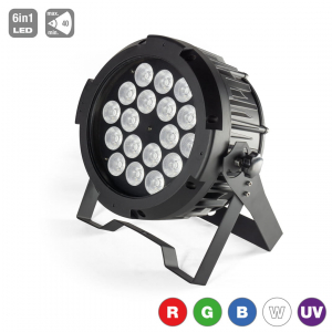Flash LED PAR 64 18x15W RGBWA+UV 6w1 IP65 reflekor LED