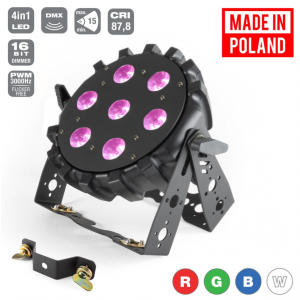 Flash Pro LED PAR SLIM 7x10W RGBW 4in1 15° WIRELESS DMX mk2 płaski reflektor LED