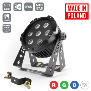 Flash Pro LED PAR 64 7x10W RGBW 4in1 IP65 mk2 ALU HOUSING WIRELESS DMX (CC) zewnętrzny wodoodporny reflektor LED