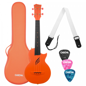 Cascha Carbon Fibre Orange Set ukulele koncertowe