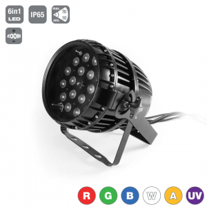 Flash LED PAR 64 18x15W RGBWA+UV 6w1 Zoom IP65 reflekor LED