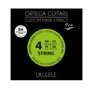Ortega UKP-BA Crystal Nylon Pro struny do ukulele barytonowego 26-30