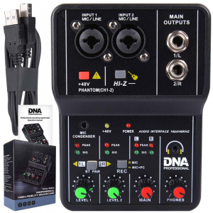 DNA MIX 2 - mikser analogowy 2-kanaowy Hi-Z interfejs audio USB