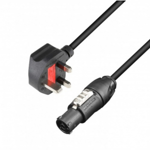 Adam Hall Cables 8101 TCON 0150 GB - Power Cord BS1363/A  Powercon True1 1.5mm2 1.5m