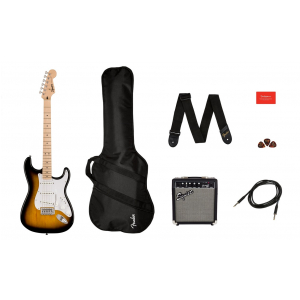Fender Squier Sonic Stratocaster MN 2TS Pack zestaw gitara elektryczna, pokrowiec, wzmacniacz 10W