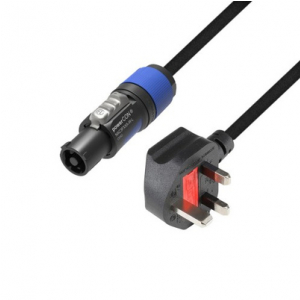 Adam Hall Cables 8101 PCON 0150 GB - Power Cord BS1363/A  Powercon 1.5mm2 1.5m