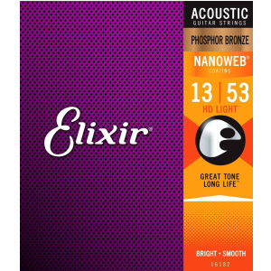 Elixir 16182 Phosphor Bronze HD Light NW struny do gitary akustycznej 13-53