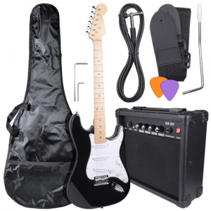 NN EG SET BK zestaw gitarowy gitara elektryczna stratocaster