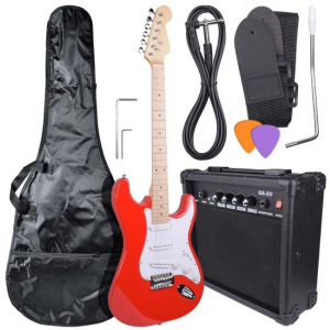 NN EG SET RED zestaw gitarowy gitara elektryczna stratocaster