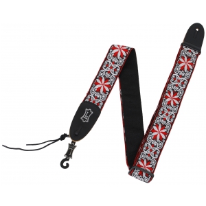 Levy′s Hootenanny Red Jacquard pasek gitarowy
