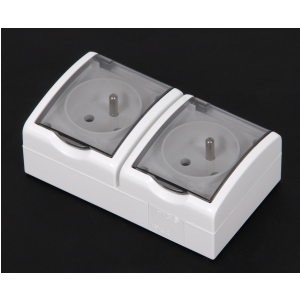 Aquarius AQGZ-12/11A gniazdo natynkowe z bolcem, podwjne