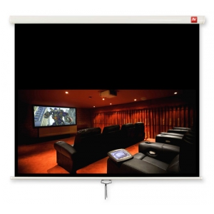 AvTek Cinema 200CW,  ekran rcznie rozwijany, wymiary cm - 200 x 200, obraz cm - 190 x 107