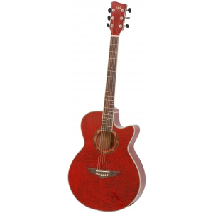 VGS 500195 gitara elektroakustyczna folk cutaway fishman aero cutaway czerwony