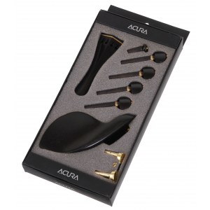 AN Garnitur skrzypcowy 4-cze�ciowy 4/4 a la Hill heban, z�oty pro�ek, z�ote wi�zania