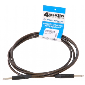 4Audio GT1075 3m przewód gitarowy Jack Jack czarne złącza