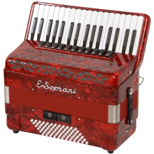 E.Soprani 744 KK  34/4/11 72/4/4 Musette akordeon (czerwony)