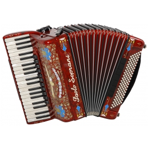 Paolo Soprani Super King Cassotto (3+1) 41/4/13+M 120/5/7 Musette akordeon, kolor czerwony