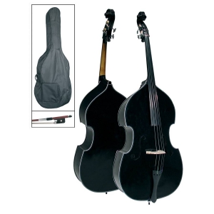 Leonardo KM-0944 B kontrabas czarny 4/4 z pokrowcem